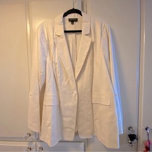 White Linen Blazer from Lane Bryant
